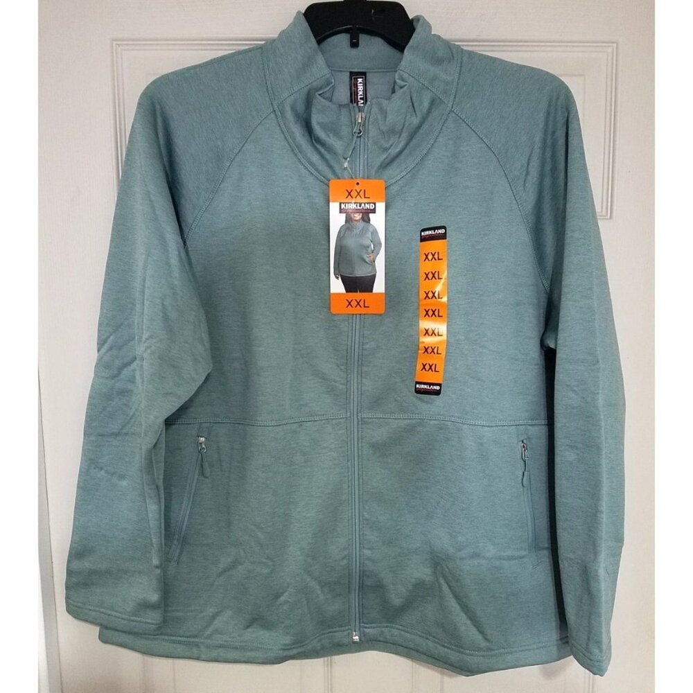 Kirkland Signature Fleece Full Zip Jacket Womens Size XXL - Teal